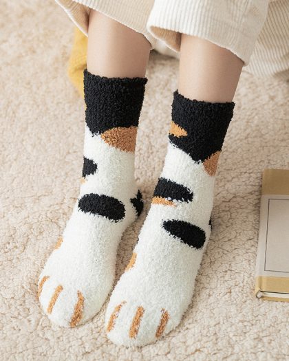 New Funny Cute Style Animal Cat Paw Cotton Sock